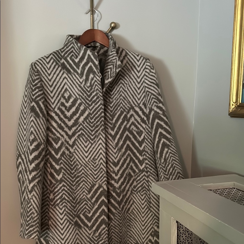 Cinzia Rocca Stunning Women's Gray Patterned Coat